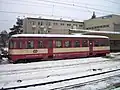 Vůz Btx761 ČD ve stanici Prostějov hlavní nádraží v únoru 2010