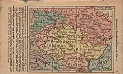 Mapa protektorátu z německého kapesního atlasu (1939–1940)