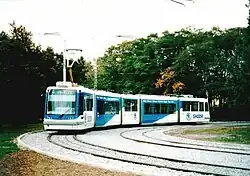 Tramvaj Škoda 05T z roku 2003 v Plzni