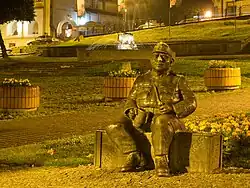 Švejkova lavička v Přemyšli