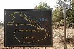 Mapa Aphrodite Nature Trail a Adonis Nature Trail