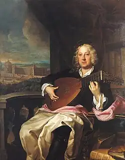 Jan Adam z Questenberka s loutnou, Jan Kupecký, kolem r. 1720