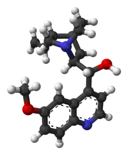 Kuličkový model chininu