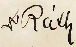 Augustín Ráth, podpis