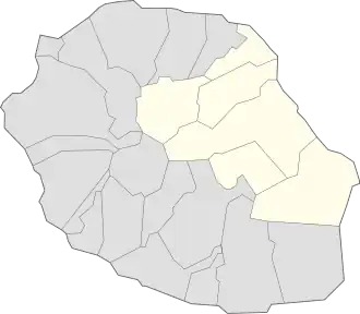 Arrondissement na mapě Réunionu