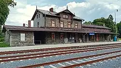 Nádraží v Rýmařově v červenci roku 2025