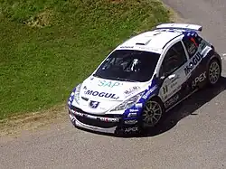 Roman Kresta v Peugeotu 207 S2000 na Rally Bohemia 2010