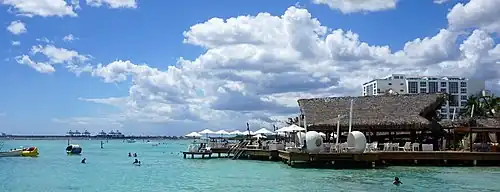 Panoramatický pohled na pláž v Boca Chica