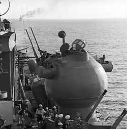 "Křižník Dmitrij Pozharsky." Stabilizované naváděcí stanoviště pro křižník "Dmitrij Pozharsky". Válečné lodě tichomořské flotily Červeného praporu. Rusko