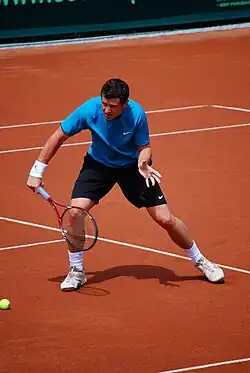 Sergej Bubka při zápasu v Davis Cupu