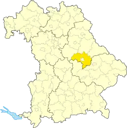 Zemský okres Regensburg na mapě Bavorska