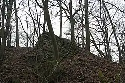Rabštejn bottom wall of Rabštejn castle, Dukovany, Třebíč District.JPG