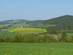 Pohled na Radešín a na Radejskou horu