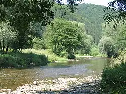 Řeka nedaleko obce Porúbka