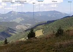 celkový pohled na hřeben