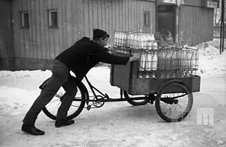 Rozvoz mléka v Lublani v 60. letech 20. století.