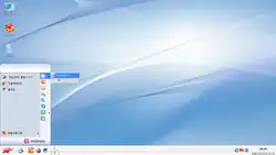 Uživatelské rozhraní s designem Frutiger Aero (Red Star OS)