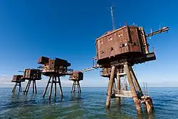 Pevnost Red Sands Maunsell v ústí Temže u severního pobřeží hrabství Kent