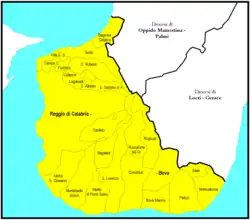 Arcidiecéze Reggio Calabria-Bova na mapě