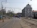 Vyústění trati v Partyzánské ulici