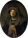 Rembrandt: Umělcova matka jako věštkyně Hannah