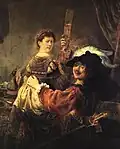 Rembrandt: Rembrandt se Saskií jako marnotratný syn, 1635