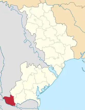 Poloha rajónu v Oděské oblasti