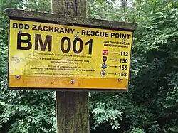 Bod záchrany v lese spravovaném Mendelovou univerzitou