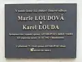Pamětní deska manželů Loudových v Resslově ulici 9, Praha 2 - Nové Město