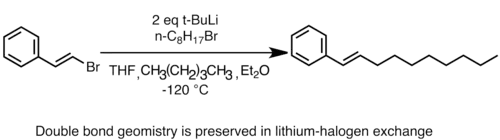 Zachování stereochemie při lithium-halogenové výměně