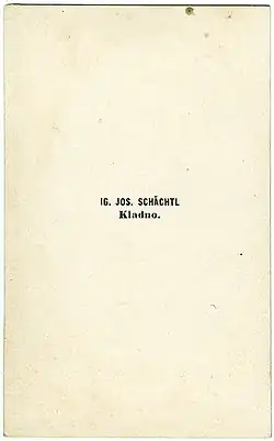 Zadní strana fotografie z roku 1864