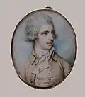 Gentleman, miniatura, kolem 1790
