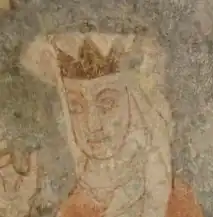 Richsa na fresce v apsidě kaple Karner v Mödlingu (cca 1252)