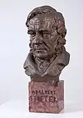 Alois Rieber - busta Adalberta Stiftera, patinovaná sádra (před 1903)