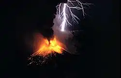 Erupce Rinjani v roce 1994.