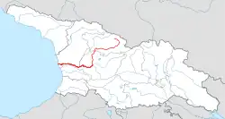 Řeka Rioni v Gruzii