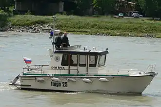 Hlídka říční policie na Dunaji