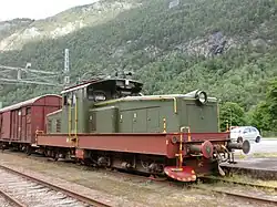 The locomotive Rj.B (Rjukanbanen, the Rjukan line) 9 at Rjukan station. http://en.wikipedia.org/wiki/RjB_9_and_10