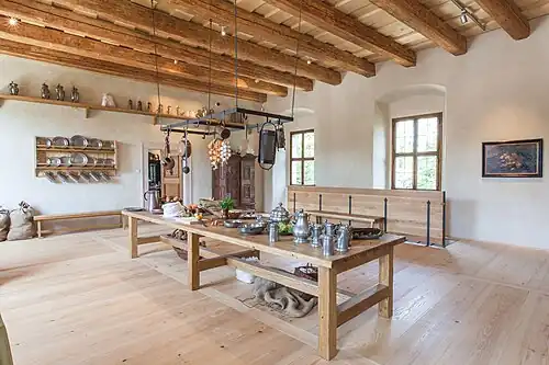 Interiér hradu – přípravna jídel