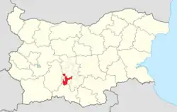 Obština na mapě Bulharska