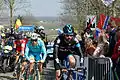 Bradley Wiggins vedoucí skupinku závodníků na Oude Kwaremont, Kolem Flander 2015