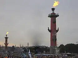 Sloup na Vasiljevském ostrově v Petrohradě