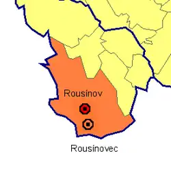 Rousínovec na mapě