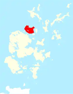 Poloha ostrova Rousay v Orknejích