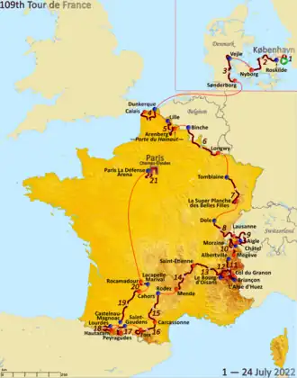 Trasa Tour de France 2022