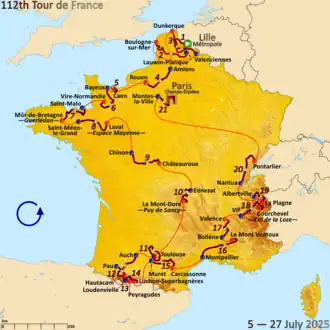 Trasa Tour de France 2025