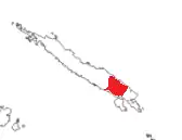 Přibližné rozšíření jazyka čeke holo na ostrově Santa Isabel