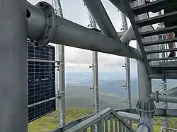 Detail spojů nosné části ocelové konstrukce rozhledny