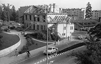 Bourání starých domů v roce 1966.