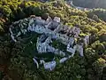 Letecký pohled na hrad Ružica